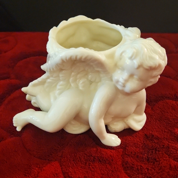 Ceramic Angel Candle Holder With Small Mug - Picture 3 of 4
